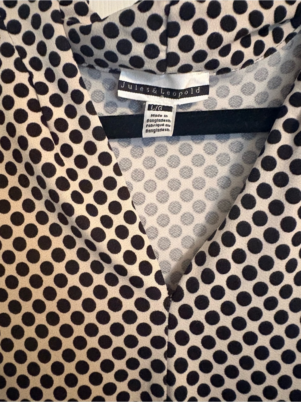 Jules & Leopold Cream Blouse with Black Polka Dots